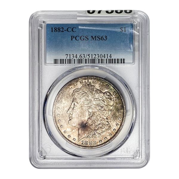 1882-CC Morgan Silver Dollar PCGS MS63