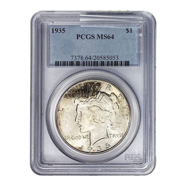 1935 Silver Peace Dollar PCGS MS64