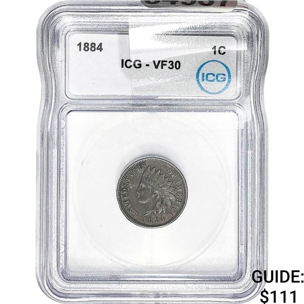 1884 Indian Head Cent ICG VF30