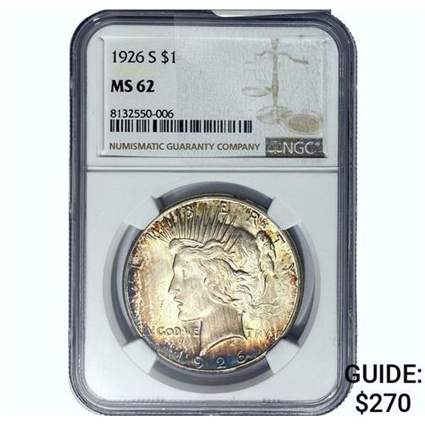 1926-S Silver Peace Dollar NGC MS62