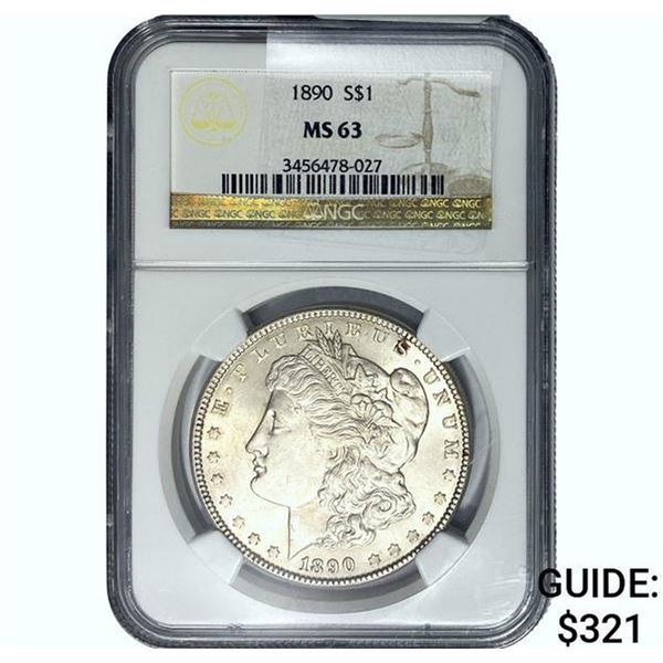 1890 Morgan Silver Dollar NGC MS63
