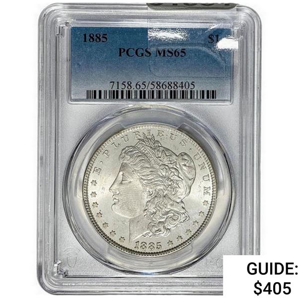 1885 Morgan Silver Dollar PCGS MS65