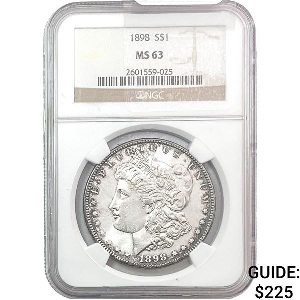 1898 Morgan Silver Dollar NGC MS63