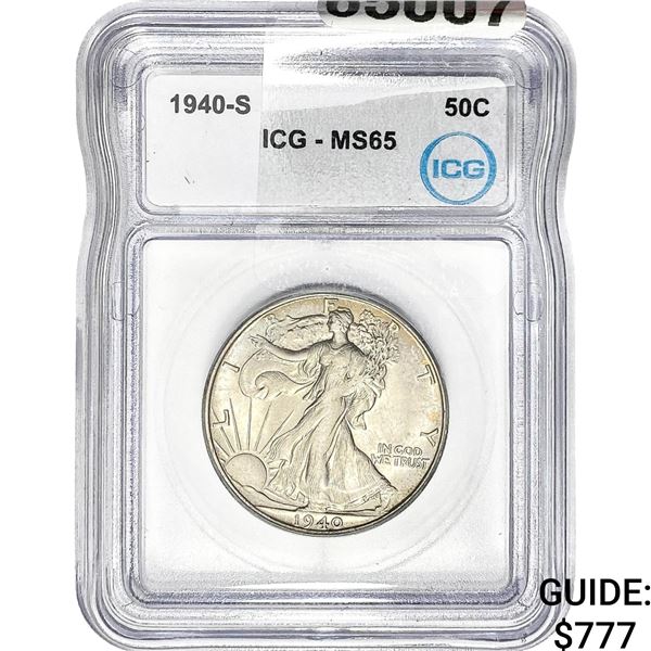 1947-S Walking Liberty Half Dollar ICG MS65