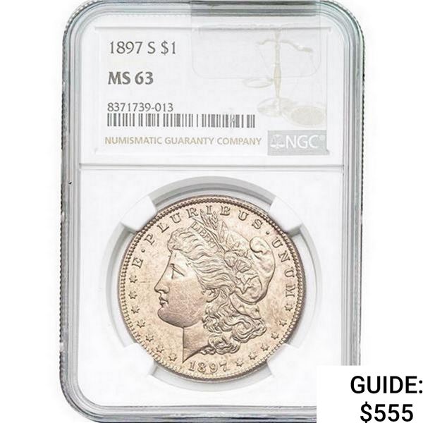 1897-S Morgan Silver Dollar NGC MS63