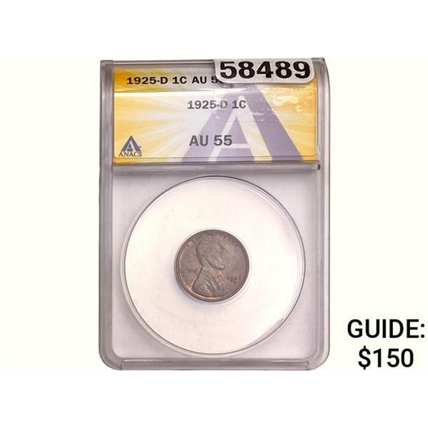 1925-D Wheat Cent ANACS AU55