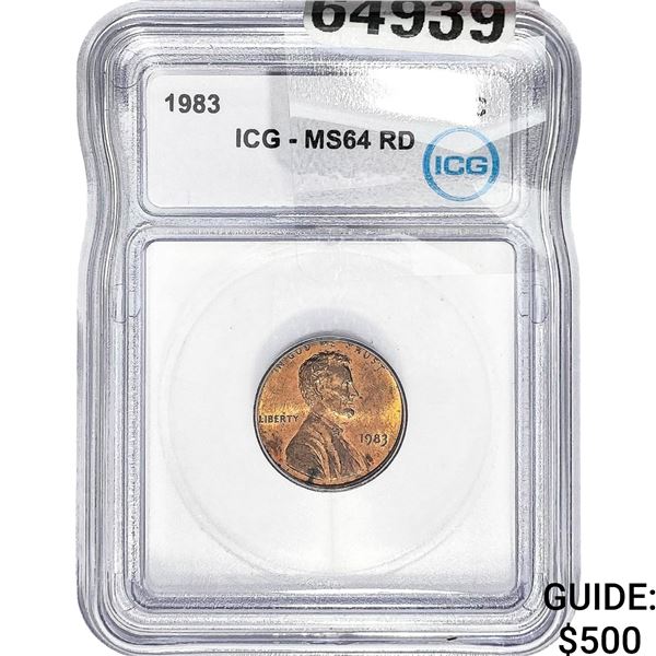 1983 Lincoln Memorial Cent ICG MS64 RD
