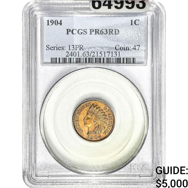 1904 Indian Head Cent PCGS PR63 RD