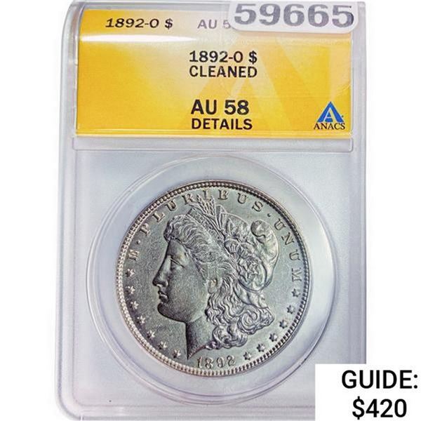 1892-O Morgan Silver Dollar ANACS AU58 DETAILS