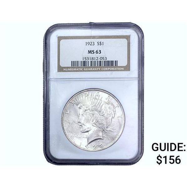 1923 Silver Peace Dollar NGC MS63