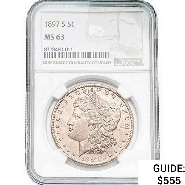 1897-S Morgan Silver Dollar NGC MS63