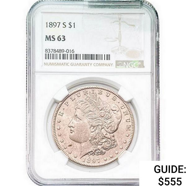 1897-S Morgan Silver Dollar NGC MS63