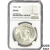 Image 1 : 1922 Silver Peace Dollar NGC MS65