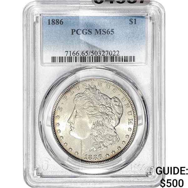 1886 Morgan Silver Dollar PCGS MS65