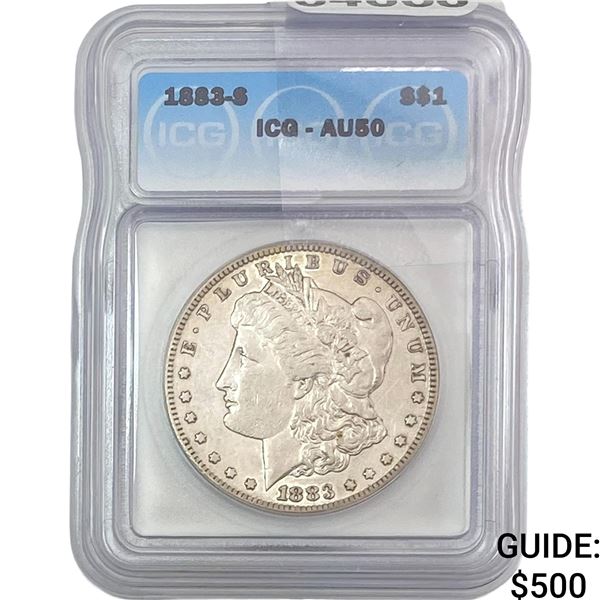 1883-S Morgan Silver Dollar ICG AU50