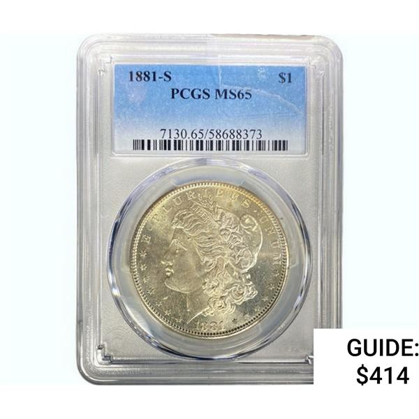 1881-S Morgan Silver Dollar PCGS MS65
