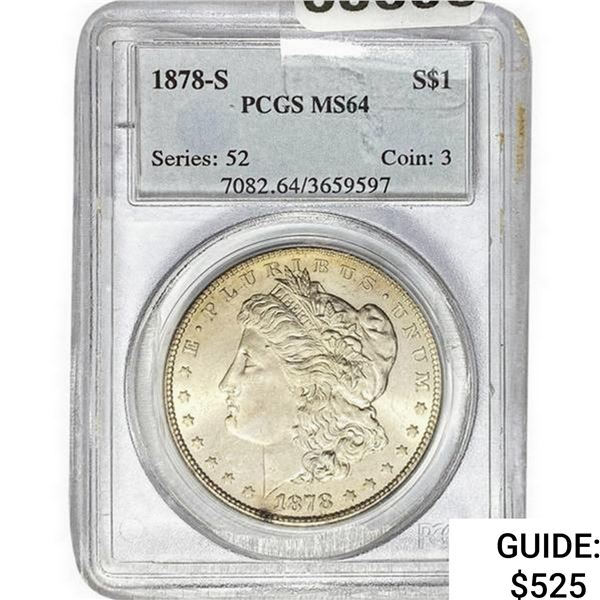 1878-S Morgan Silver Dollar PCGS MS64