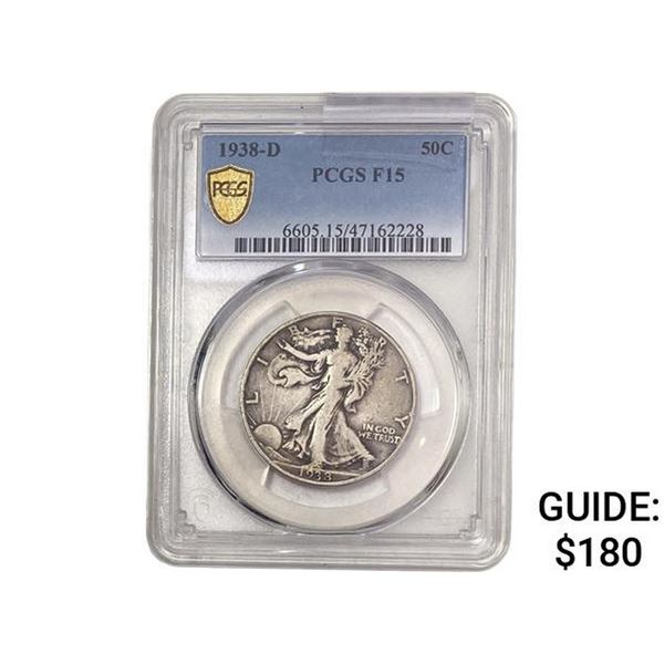 1938-D Walking Liberty Half Dollar PCGS F15