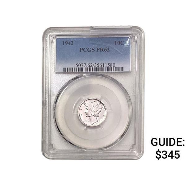 1942 Mercury Silver Dime PCGS PR62