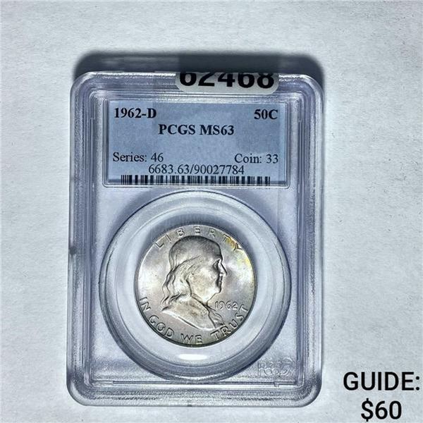 1962-D Franklin Half Dollar PCGS MS63