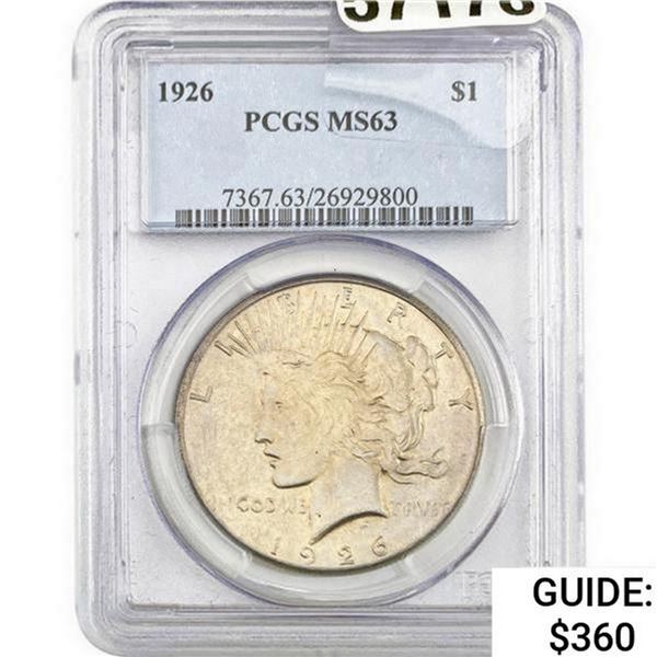 1926 Peace Dollar PCGS MS63