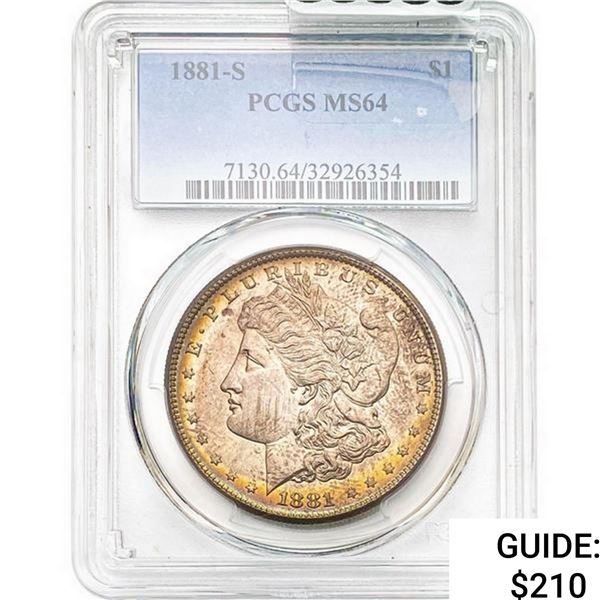 1881-S Morgan Silver Dollar PCGS MS64