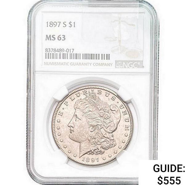 1897-S Morgan Silver Dollar NGC MS63