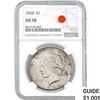 1928 Silver Peace Dollar NGC AU58