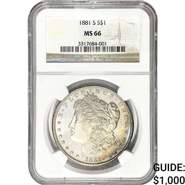 1881-S Morgan Silver Dollar NGC MS66