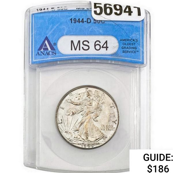 1944-D Walking Liberty Half Dollar ANACS