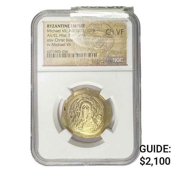 AD 1071-1078 Byzantine Empire, Michael VI, Christ bust NGC Ch VF