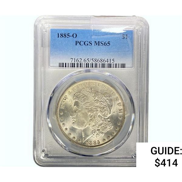 1885-O Morgan Silver Dollar PCGS MS65