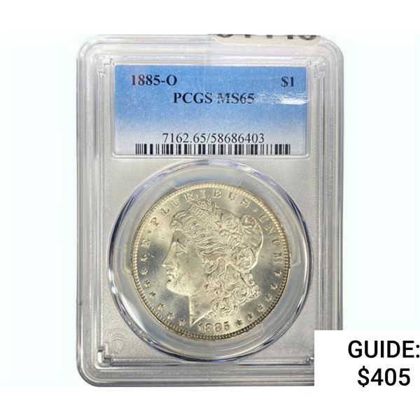 1885-O Morgan Silver Dollar PCGS MS65