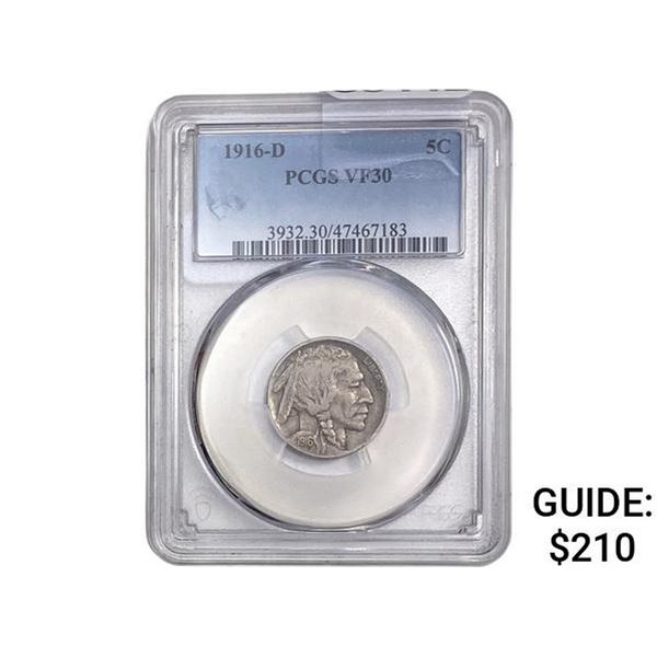 1916-D Buffalo Nickel PCGS  VF30
