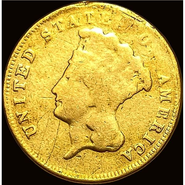 1870 $3 Gold Indian Princess Head NICELY CIRCULATED