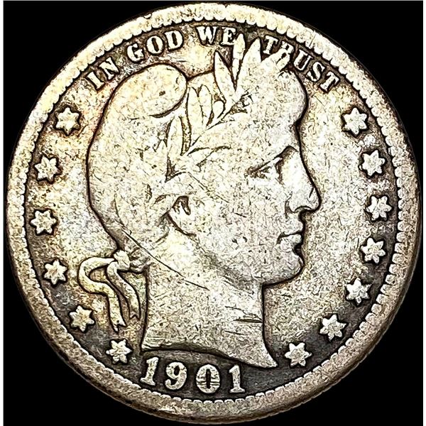1901-O Silver Barber Quarter NICELY CIRCULATED