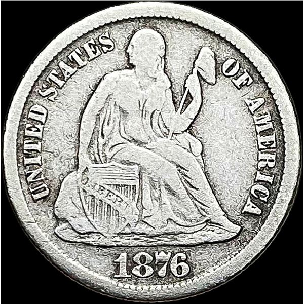 1876-CC Silver Seated Liberty Dime LIGHTLY CIRCULATED