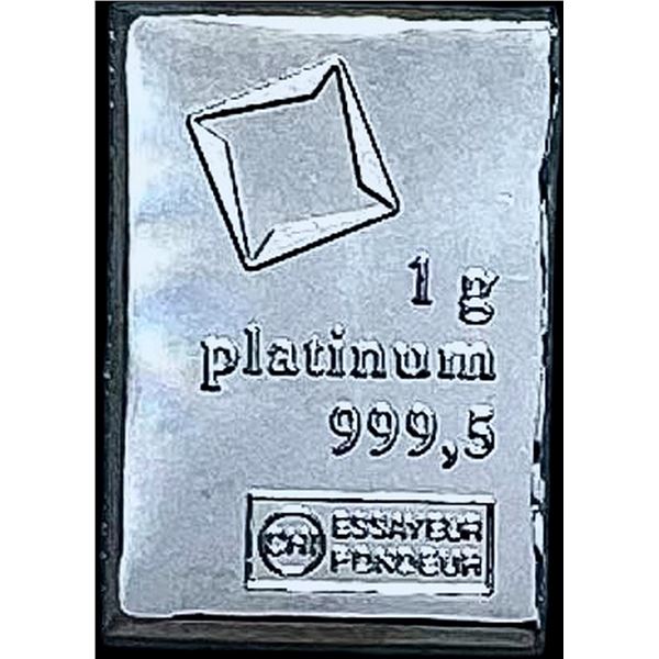 1g Platinum Bar 999.5 Essayer Fondeur SUPERB GEM BU