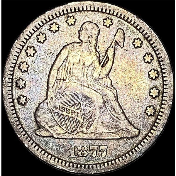 1877-CC Silver Seated Liberty Quarter LIGHTLY CIRCULATED