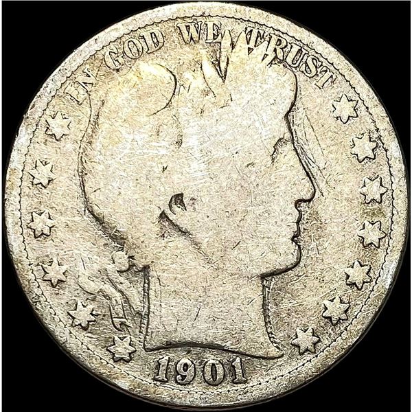 1901-S Silver Barber Half Dollar NICELY CIRCULATED