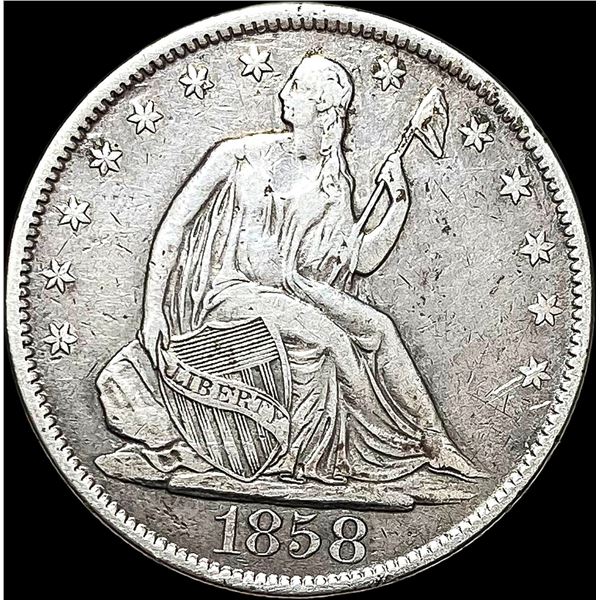 1858-O Seated Liberty Half Dollar LIGHTLY CIRCULATED