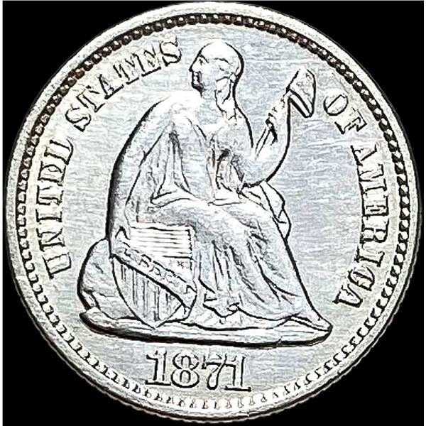 1871 Silver Seated Liberty Half Dime UNCIRCULATED