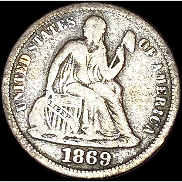 1869 Seated Liberty Dime CLOSELY UNCIRCULATED