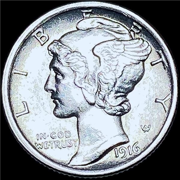 1916 Silver Mercury Dime CHOICE BU
