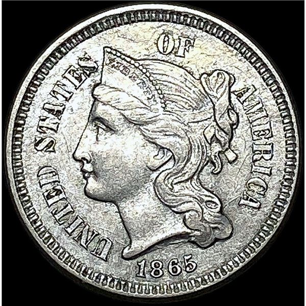 1865 Nickel Three-Cent Piece CLOSELY UNCIRCULATED