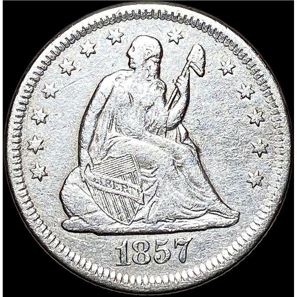 1857-O Seated Liberty Quarter ABOUT UNCIRCULATED