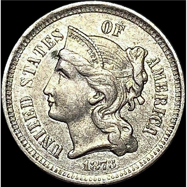 1873 Nickel Three-Cent Piece CLOSELY UNCIRCULATED