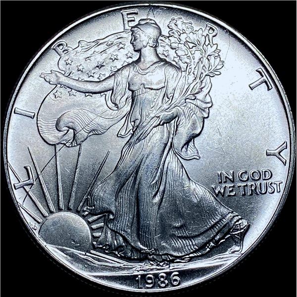 1986 1oz Silver American Eagle $1 GEM BU