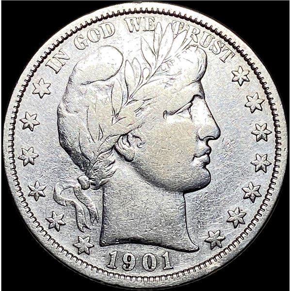 1901-S Silver Barber Half Dollar LIGHTLY CIRCULATED