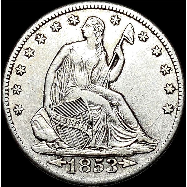 1853-O Arrows/Rays Seated Liberty Half Dollar CLOSELY UNCIRCULATED
